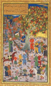 457px 1. SIGNED MAHMUD MUZAHHIB VISIT TO A DERVISH list from Gulistan Saadi BUKHARA DATED AH 968 1560 61 AD Christies — копия